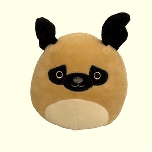 Squishmallows Kelly Toy Plush Brown Black Prince the Pug 6”